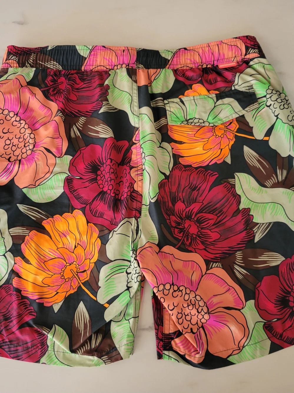 Scotch & Soda Mens Retro Floral Swim Trunks Size L
